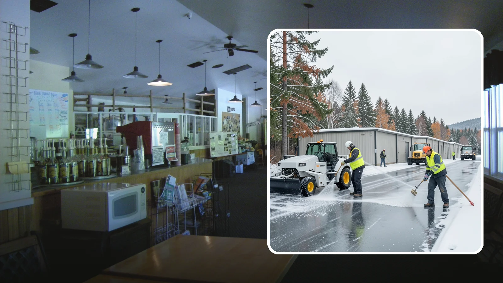 Self-Storage Facility Deicing in Black Diamond, King County, WA - Deicing for self-storage facilities, keeping drive aisles, unit approaches, and office entrances safe for customers hauling...