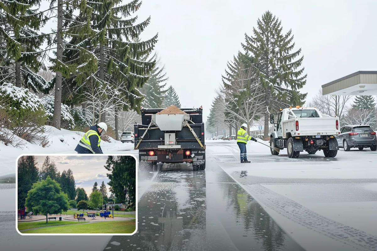 Self-Storage Facility Deicing in Bonney Lake, Pierce County, WA - Keeps customers safe hauling carts to storage units