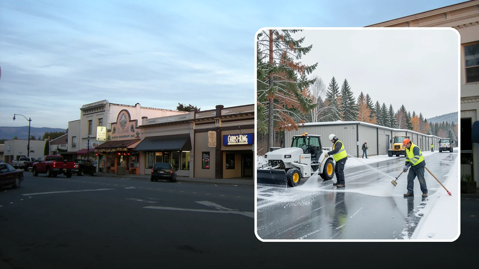 Self-Storage Facility Deicing in Burlington, Skagit County, WA - Deicing for self-storage facilities, keeping drive aisles, unit approaches, and office entrances safe for customers hauling...