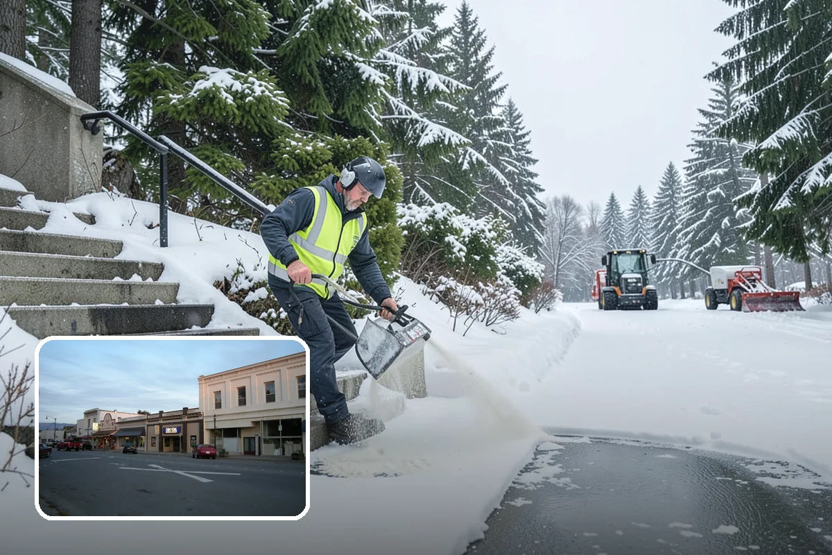 Self-Storage Facility Deicing in Burlington, Skagit County, WA - Keeps customers safe hauling carts to storage units