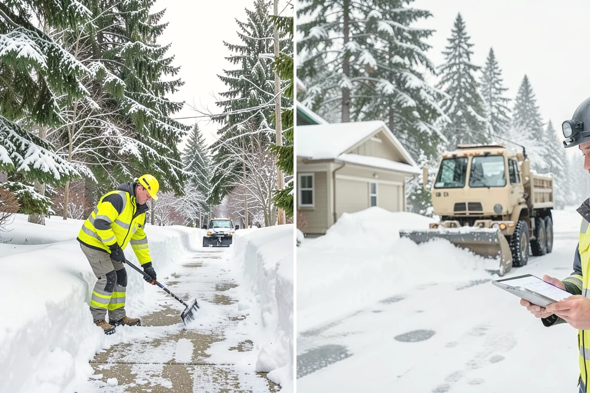 Self-Storage Facility Deicing in Carnation, King County, WA - Map drive aisles, busy unit rows, and the office entrance
