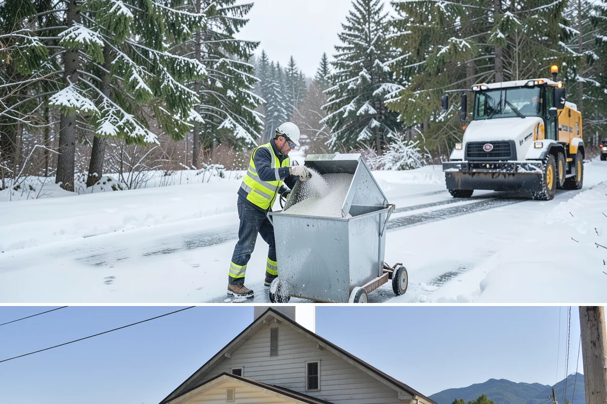 Self-Storage Facility Deicing in Concrete, Skagit County, WA - Deicing runs through winter, with added attention during freezing-rain events that glaze the facility's exposed drive aisles...