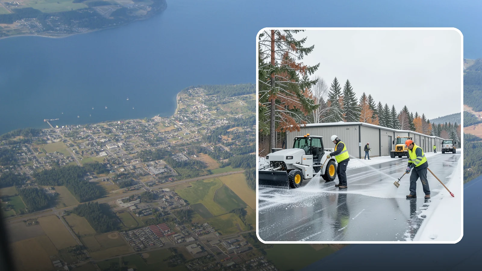 Self-Storage Facility Deicing in Coupeville, Island County, WA - Deicing for self-storage facilities, keeping drive aisles, unit approaches, and office entrances safe for customers hauling...