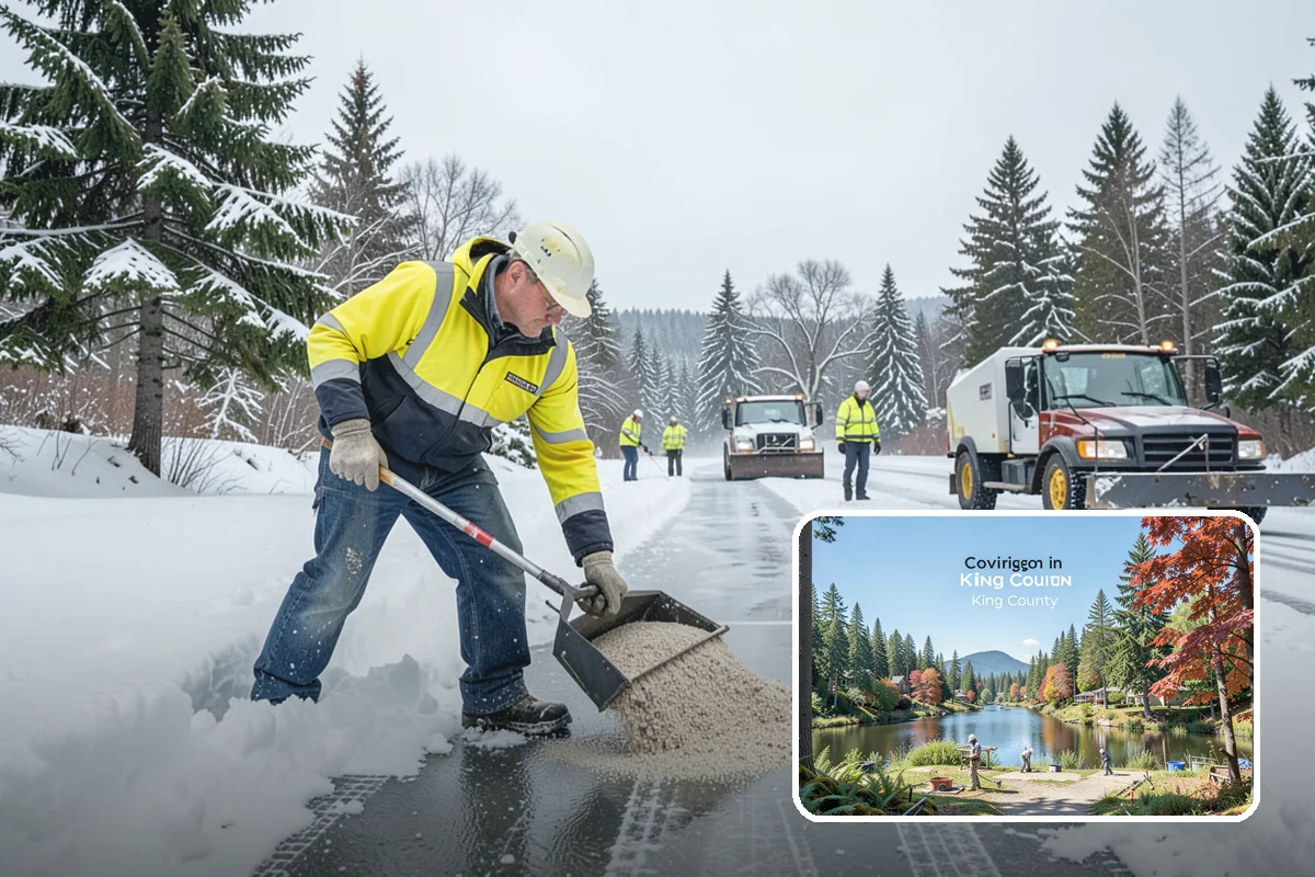 Self-Storage Facility Deicing in Covington, King County, WA - Keeps customers safe hauling carts to storage units