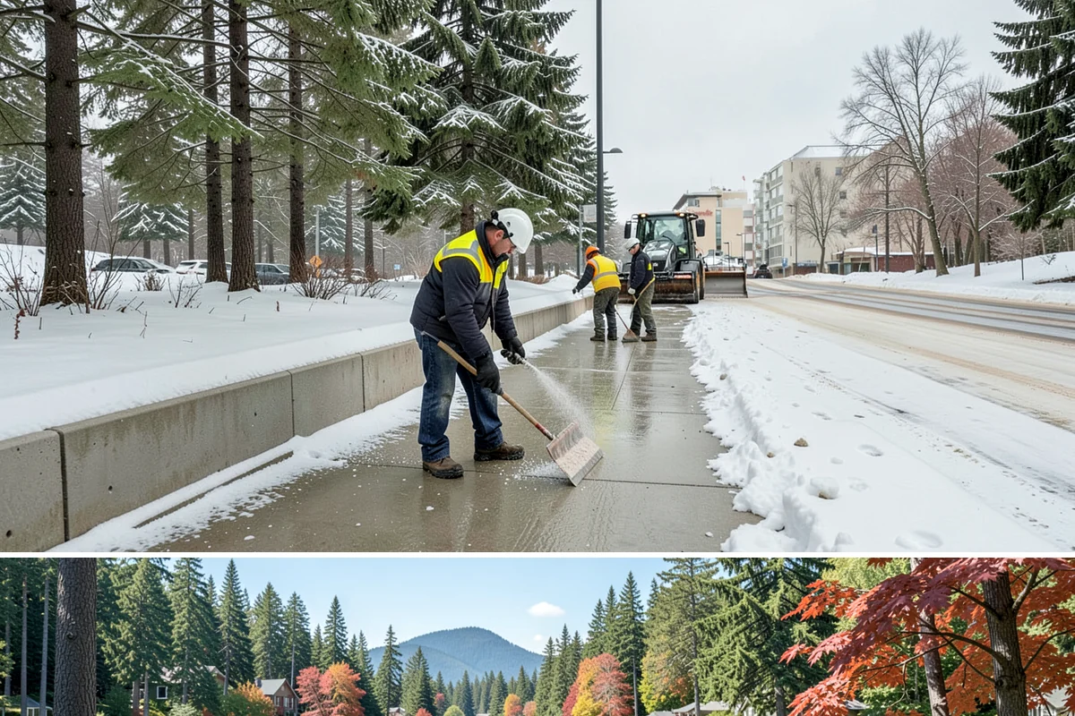 Self-Storage Facility Deicing in Covington, King County, WA - Deicing runs through winter, with added attention during freezing-rain events that glaze the facility's exposed drive aisles...