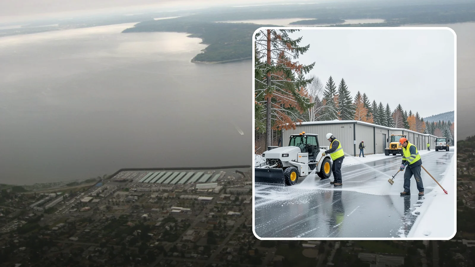 Self-Storage Facility Deicing in Des Moines, King County, WA - Deicing for self-storage facilities, keeping drive aisles, unit approaches, and office entrances safe for customers hauling...