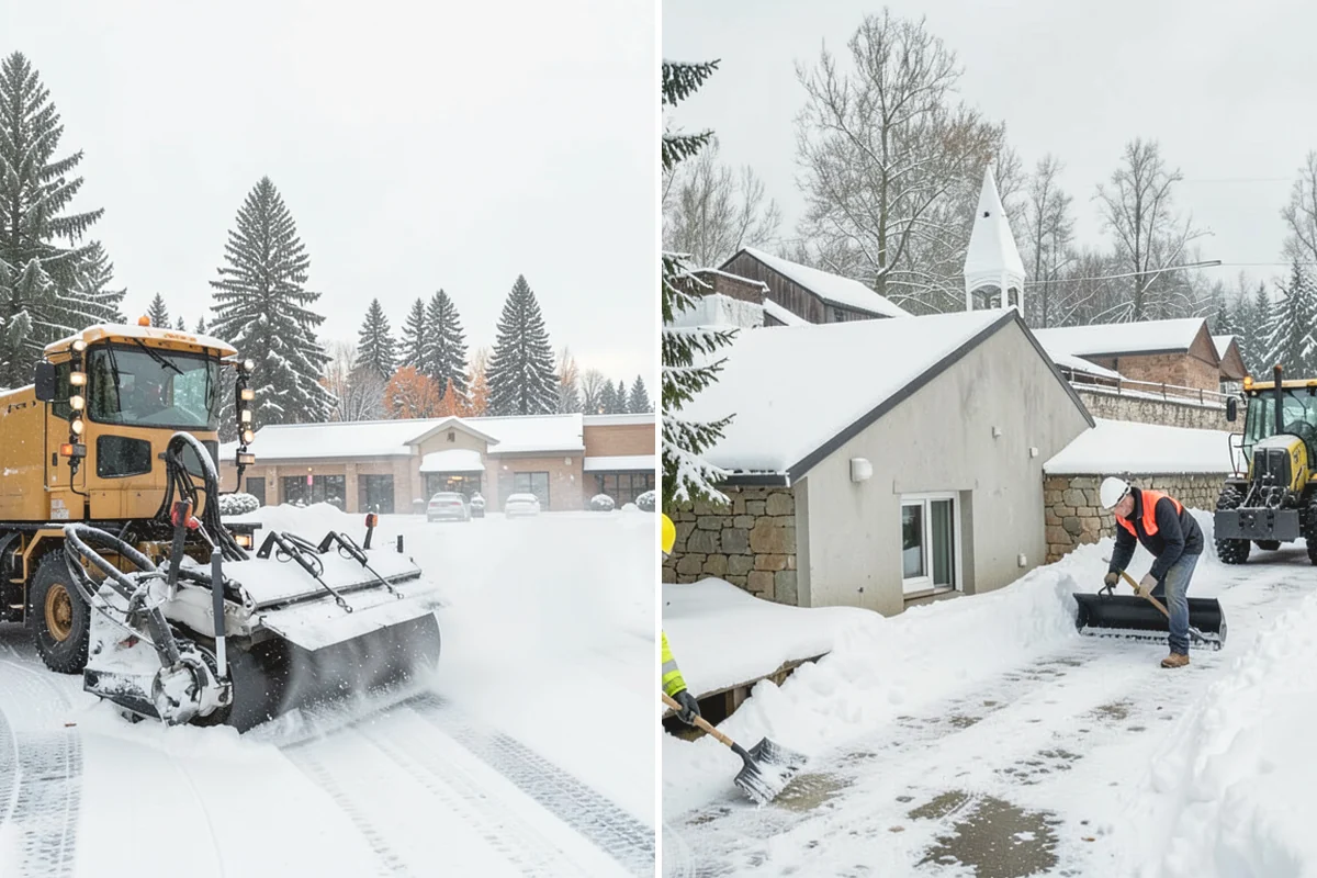 Self-Storage Facility Deicing in Duvall, King County, WA - Map drive aisles, busy unit rows, and the office entrance