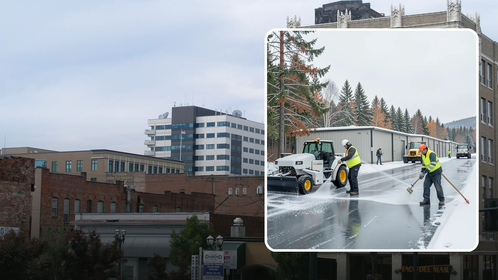 Self-Storage Facility Deicing in Everett, Snohomish County, WA - Deicing for self-storage facilities, keeping drive aisles, unit approaches, and office entrances safe for customers hauling...