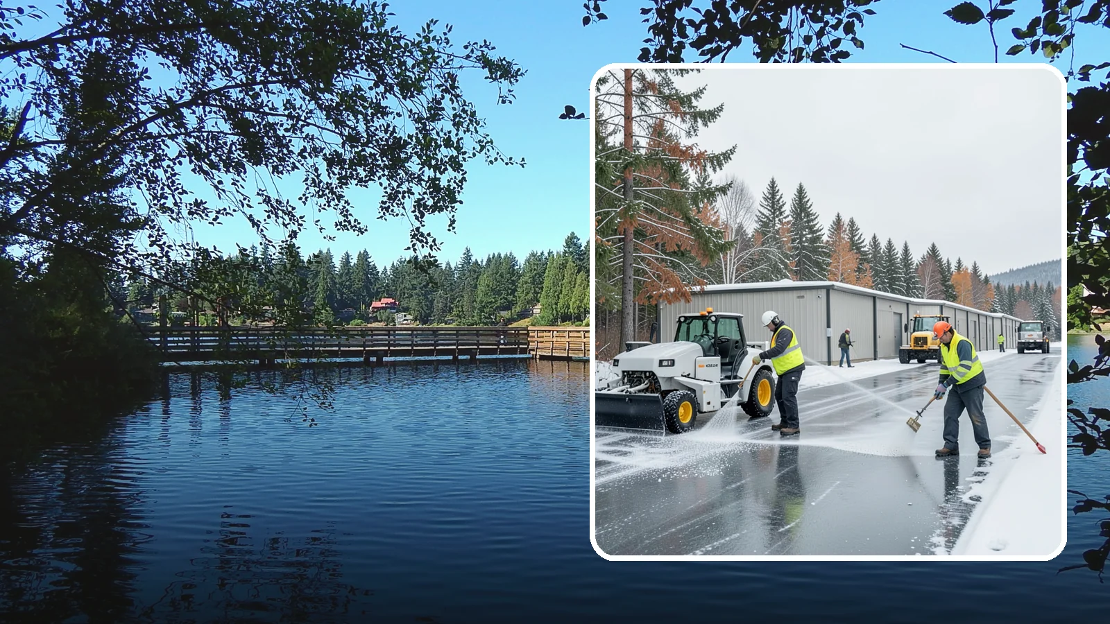 Self-Storage Facility Deicing in Federal Way, King County, WA - Deicing for self-storage facilities, keeping drive aisles, unit approaches, and office entrances safe for customers hauling...