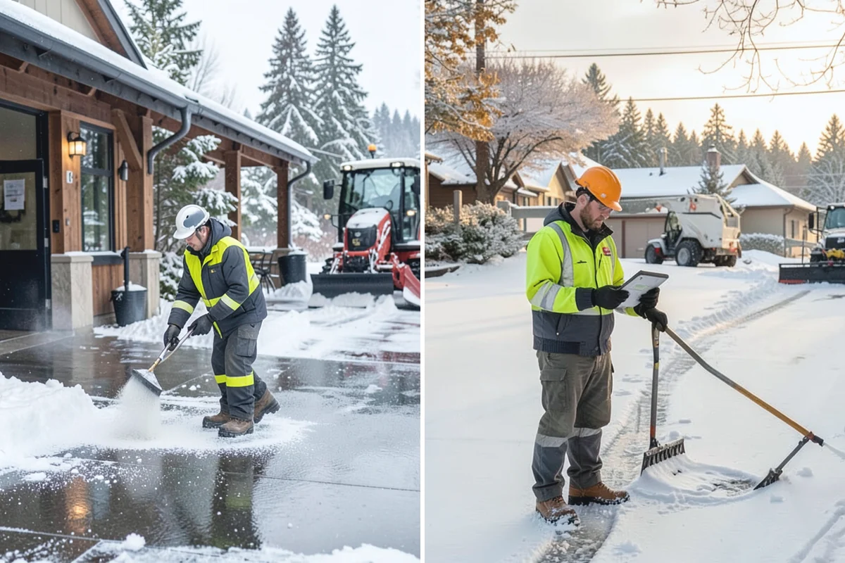 Self-Storage Facility Deicing in Gold Bar, Snohomish County, WA - Map drive aisles, busy unit rows, and the office entrance