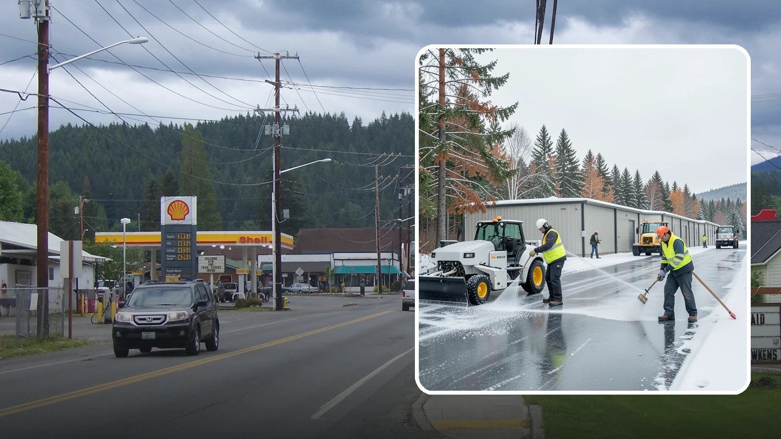 Self-Storage Facility Deicing in Granite Falls, Snohomish County, WA - Deicing for self-storage facilities, keeping drive aisles, unit approaches, and office entrances safe for customers hauling...