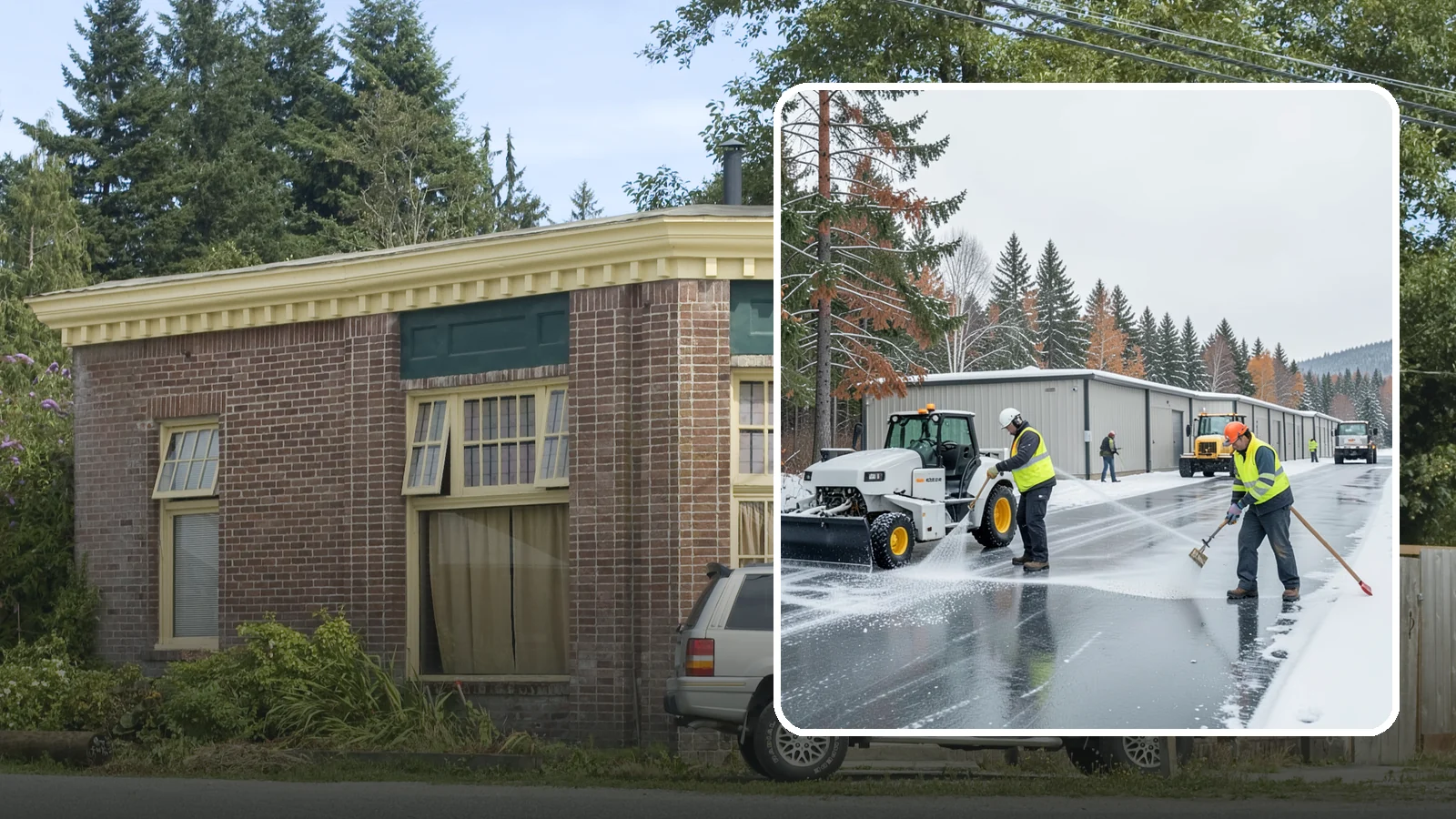 Self-Storage Facility Deicing in Hamilton, Skagit County, WA - Deicing for self-storage facilities, keeping drive aisles, unit approaches, and office entrances safe for customers hauling...