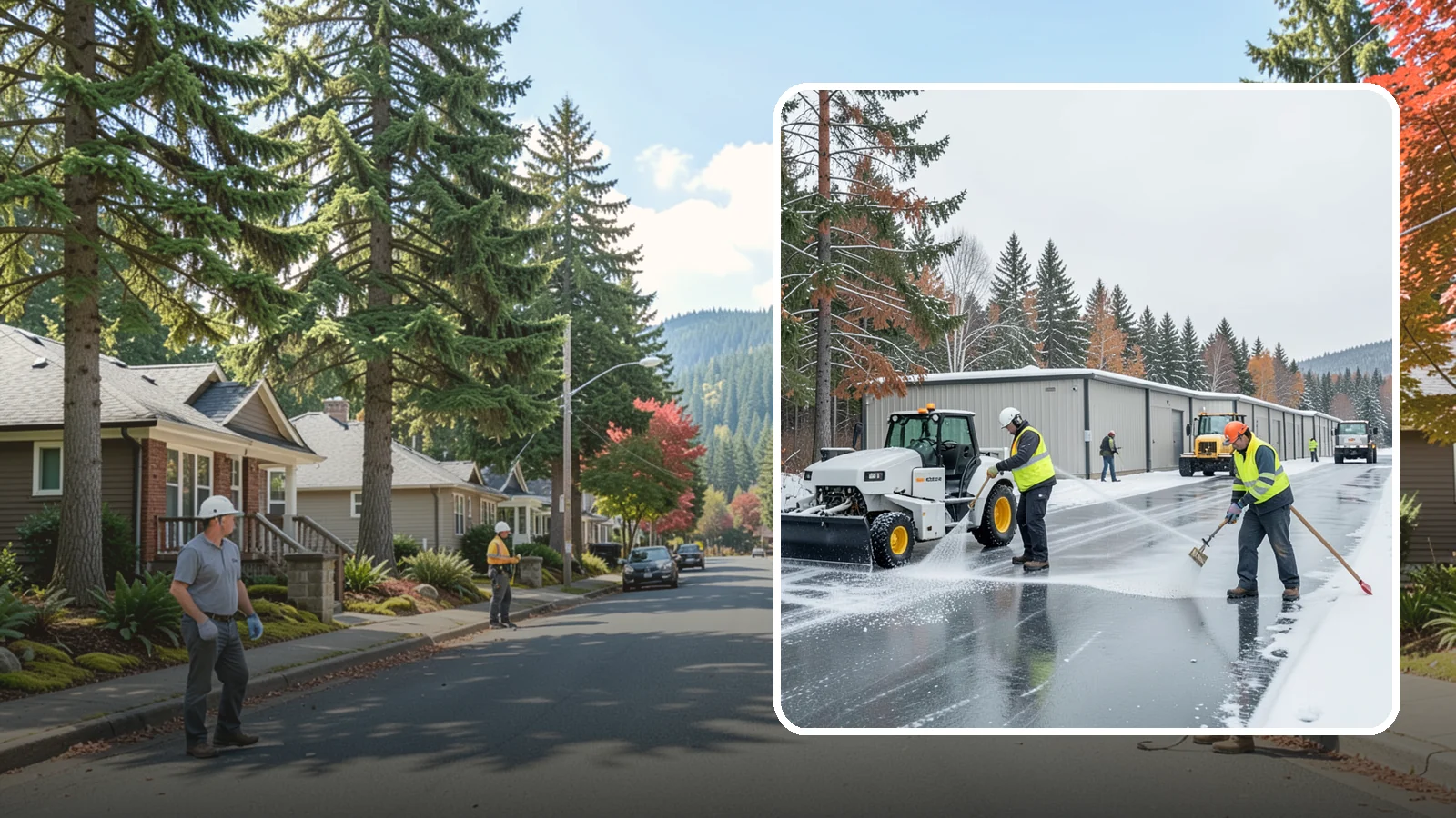 Self-Storage Facility Deicing in Hunts Point, King County, WA - Deicing for self-storage facilities, keeping drive aisles, unit approaches, and office entrances safe for customers hauling...