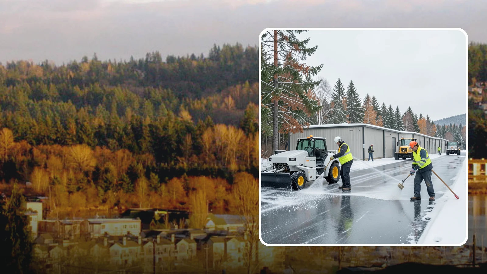 Self-Storage Facility Deicing in Kenmore, King County, WA - Deicing for self-storage facilities, keeping drive aisles, unit approaches, and office entrances safe for customers hauling...