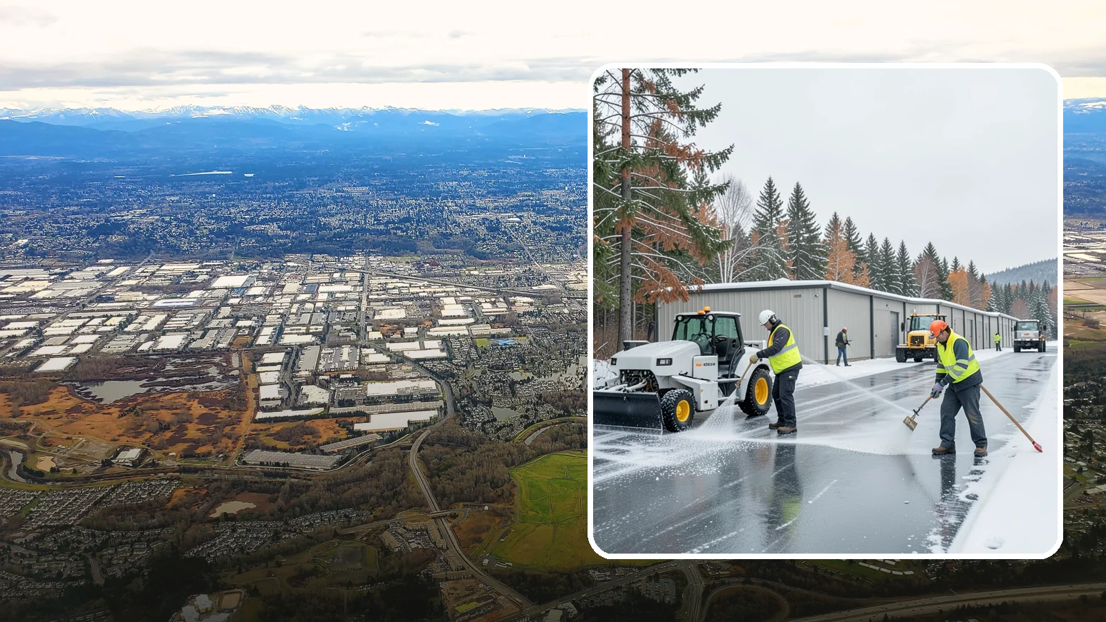 Self-Storage Facility Deicing in Kent, King County, WA - Deicing for self-storage facilities, keeping drive aisles, unit approaches, and office entrances safe for customers hauling...