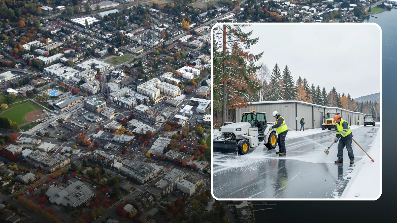 Self-Storage Facility Deicing in Kirkland, King County, WA - Deicing for self-storage facilities, keeping drive aisles, unit approaches, and office entrances safe for customers hauling...