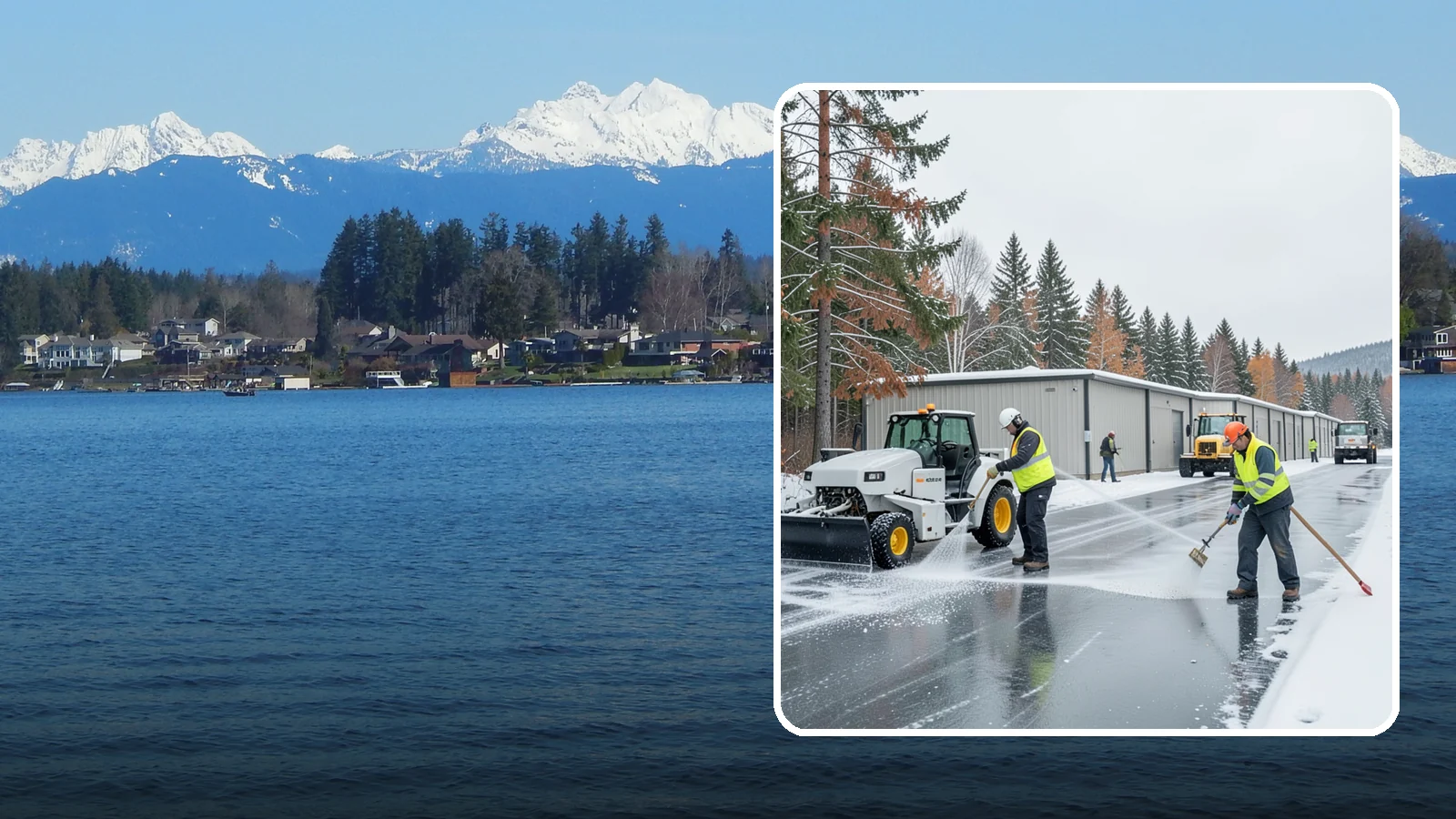 Self-Storage Facility Deicing in Lake Stevens, Snohomish County, WA - Deicing for self-storage facilities, keeping drive aisles, unit approaches, and office entrances safe for customers hauling...