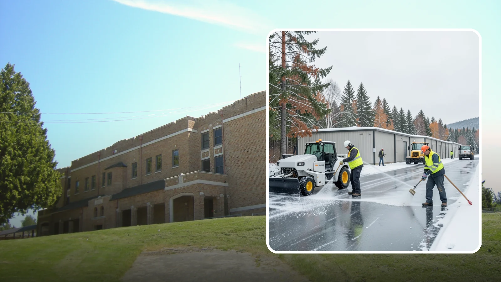 Self-Storage Facility Deicing in Maple Valley, King County, WA - Deicing for self-storage facilities, keeping drive aisles, unit approaches, and office entrances safe for customers hauling...