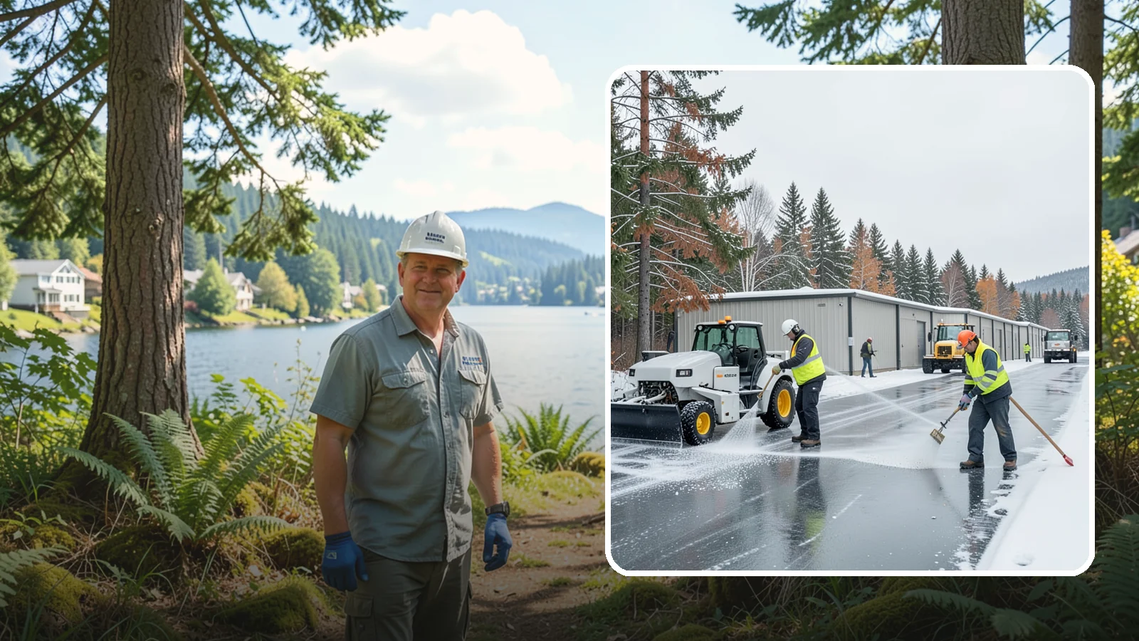 Self-Storage Facility Deicing in Milton, King County, WA - Deicing for self-storage facilities, keeping drive aisles, unit approaches, and office entrances safe for customers hauling...