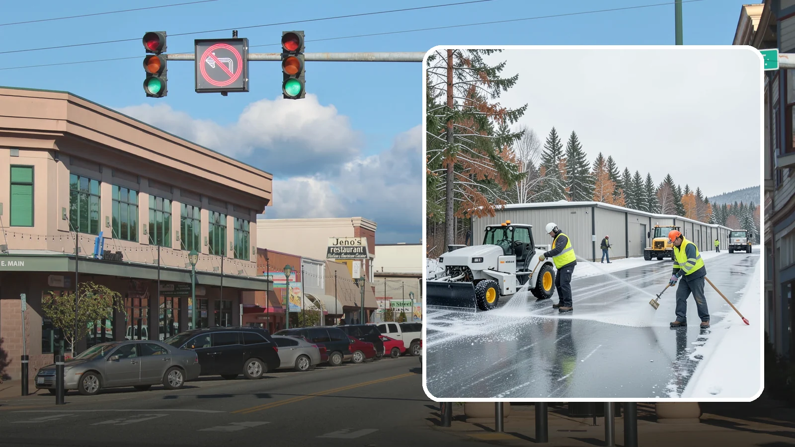Self-Storage Facility Deicing in Monroe, Snohomish County, WA - Deicing for self-storage facilities, keeping drive aisles, unit approaches, and office entrances safe for customers hauling...