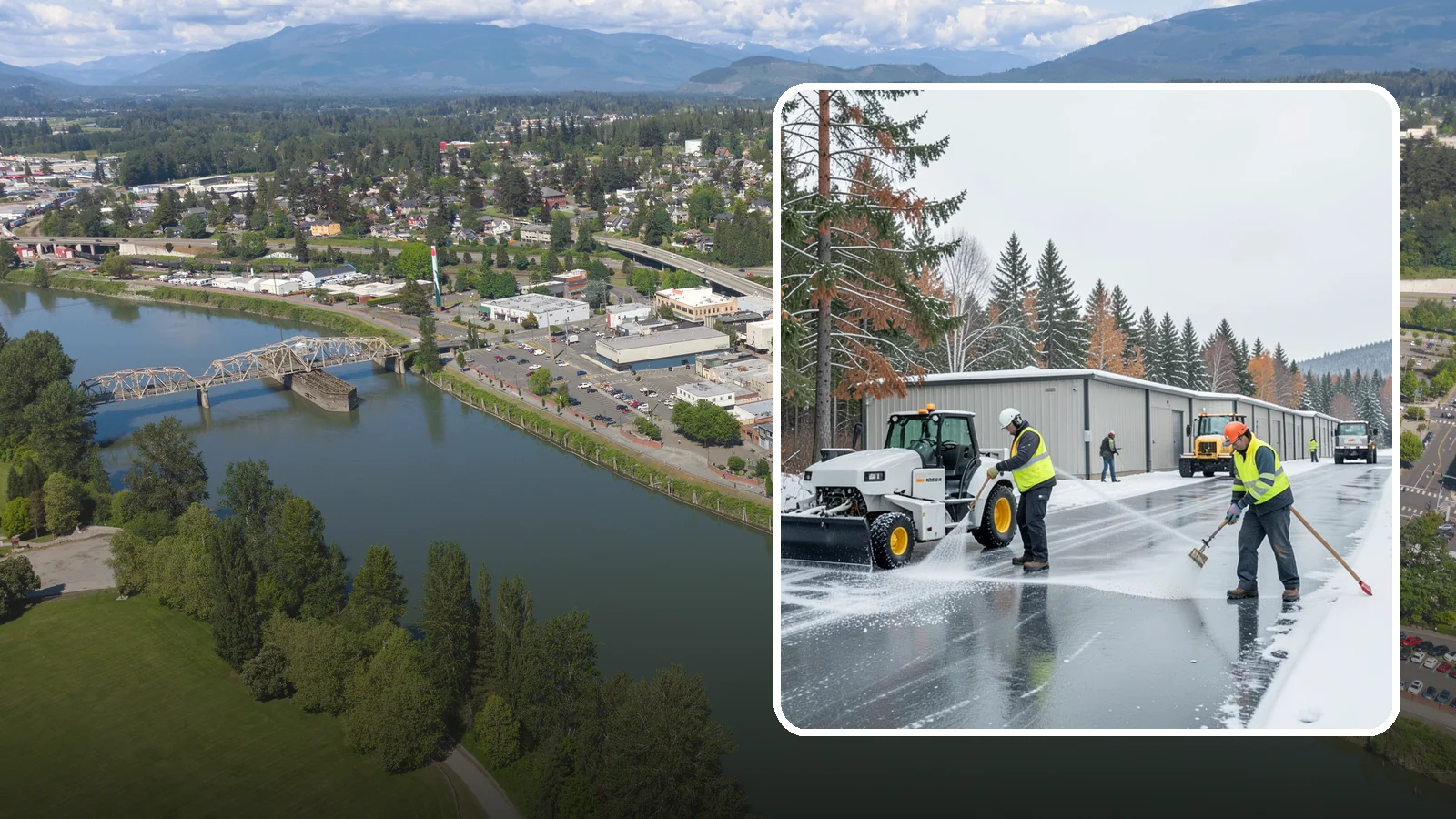 Self-Storage Facility Deicing in Mount Vernon, Skagit County, WA - Deicing for self-storage facilities, keeping drive aisles, unit approaches, and office entrances safe for customers hauling...