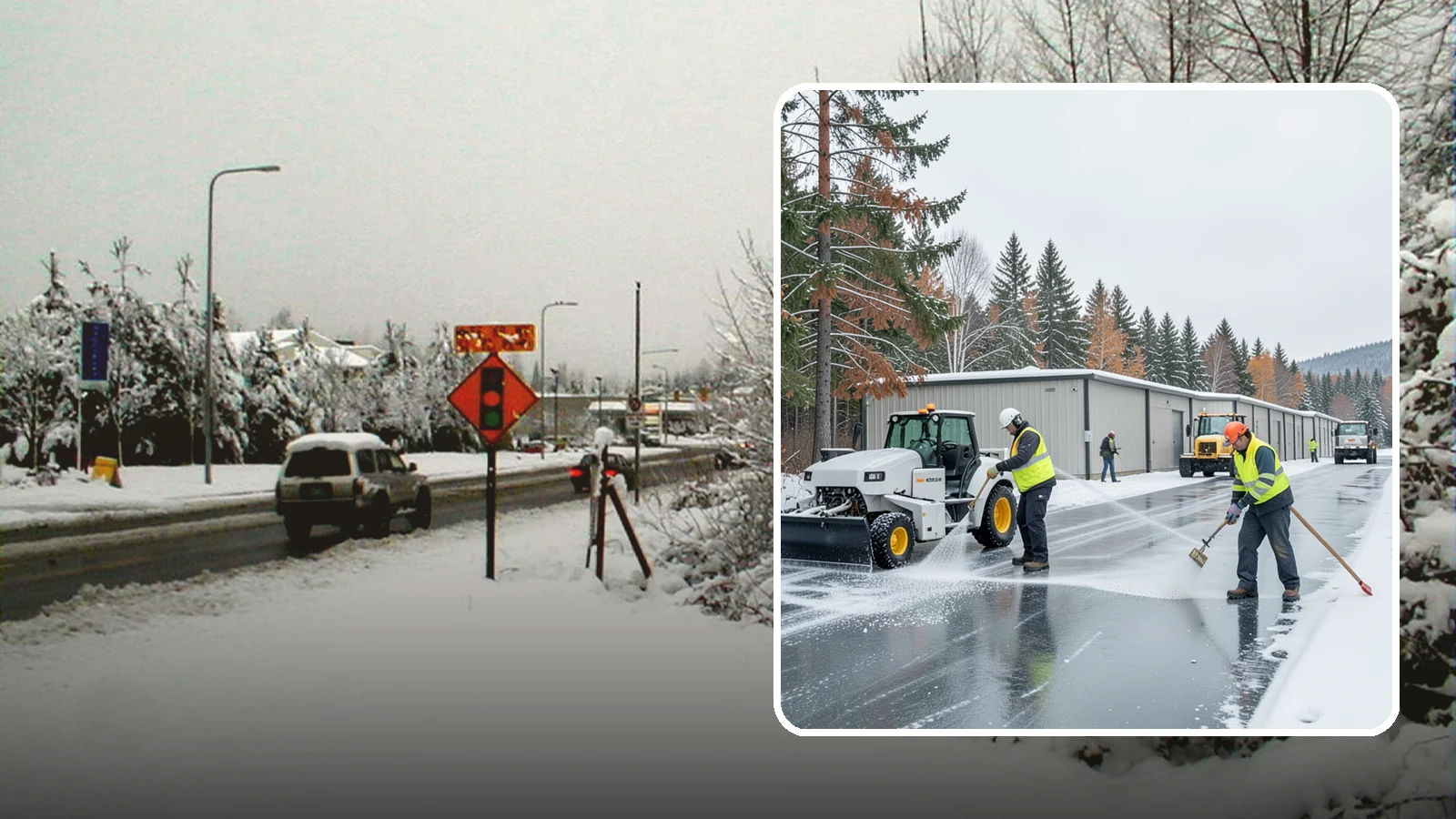 Self-Storage Facility Deicing in Newcastle, King County, WA - Deicing for self-storage facilities, keeping drive aisles, unit approaches, and office entrances safe for customers hauling...