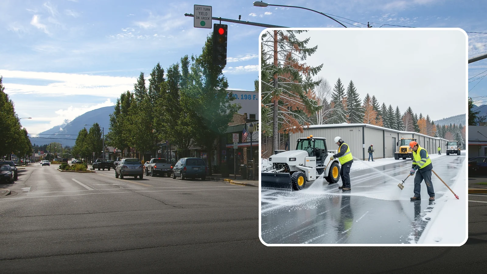 Self-Storage Facility Deicing in North Bend, King County, WA - Deicing for self-storage facilities, keeping drive aisles, unit approaches, and office entrances safe for customers hauling...