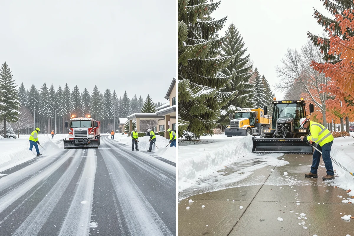 Self-Storage Facility Deicing in Oak Harbor, Island County, WA - Map drive aisles, busy unit rows, and the office entrance