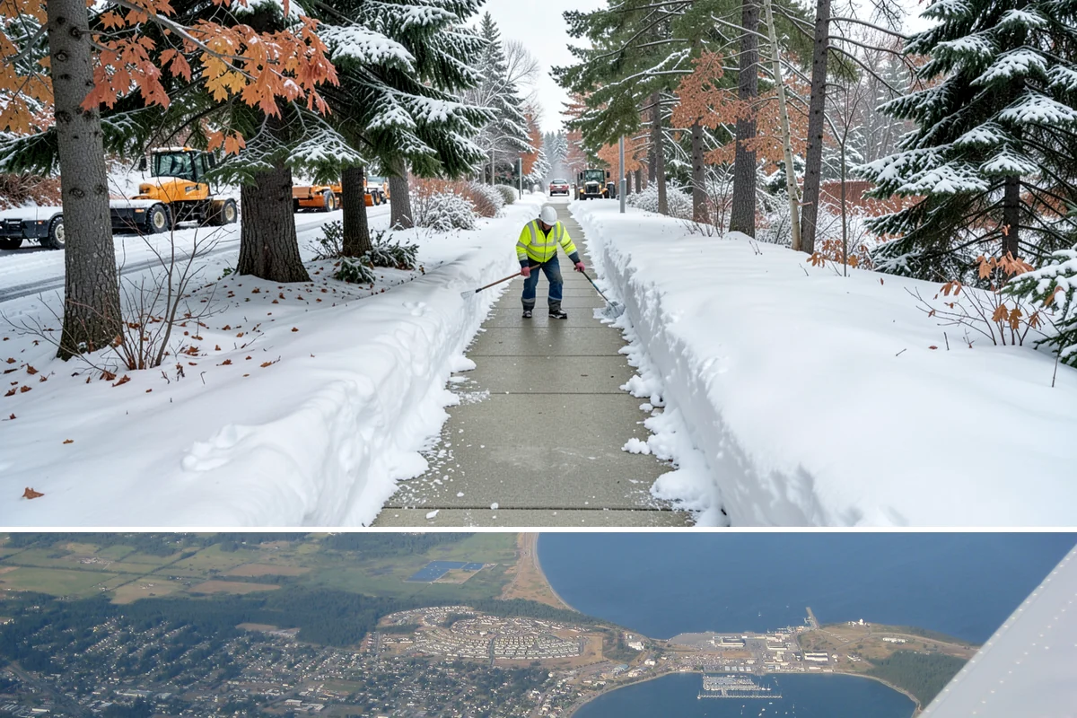 Self-Storage Facility Deicing in Oak Harbor, Island County, WA - Deicing runs through winter, with added attention during freezing-rain events that glaze the facility's exposed drive aisles...