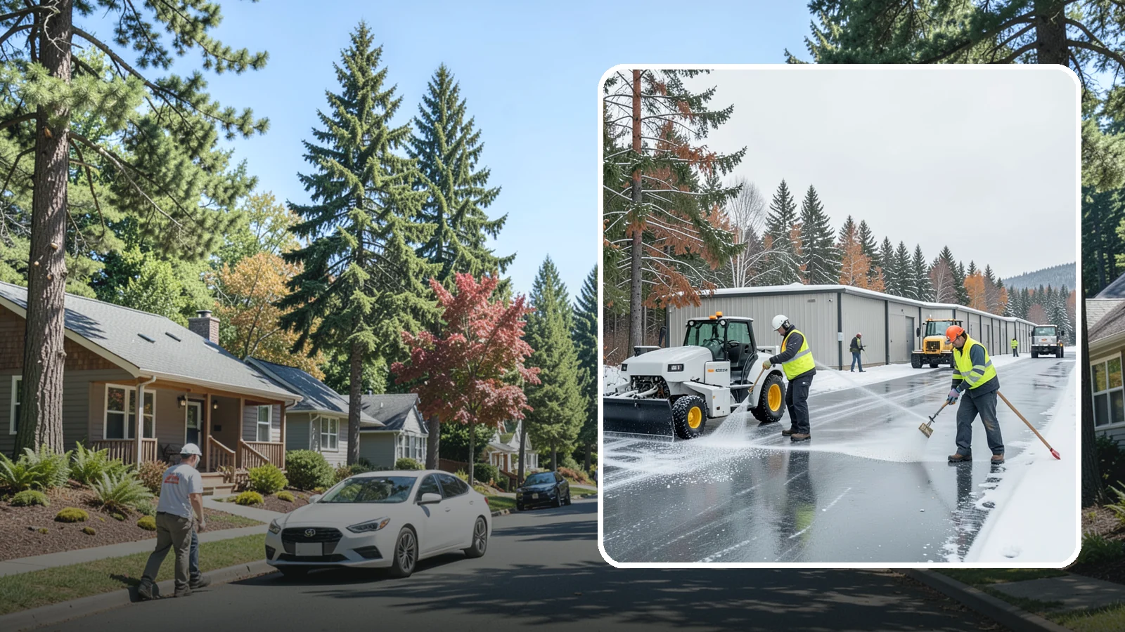 Self-Storage Facility Deicing in Orting, Pierce County, WA - Deicing for self-storage facilities, keeping drive aisles, unit approaches, and office entrances safe for customers hauling...