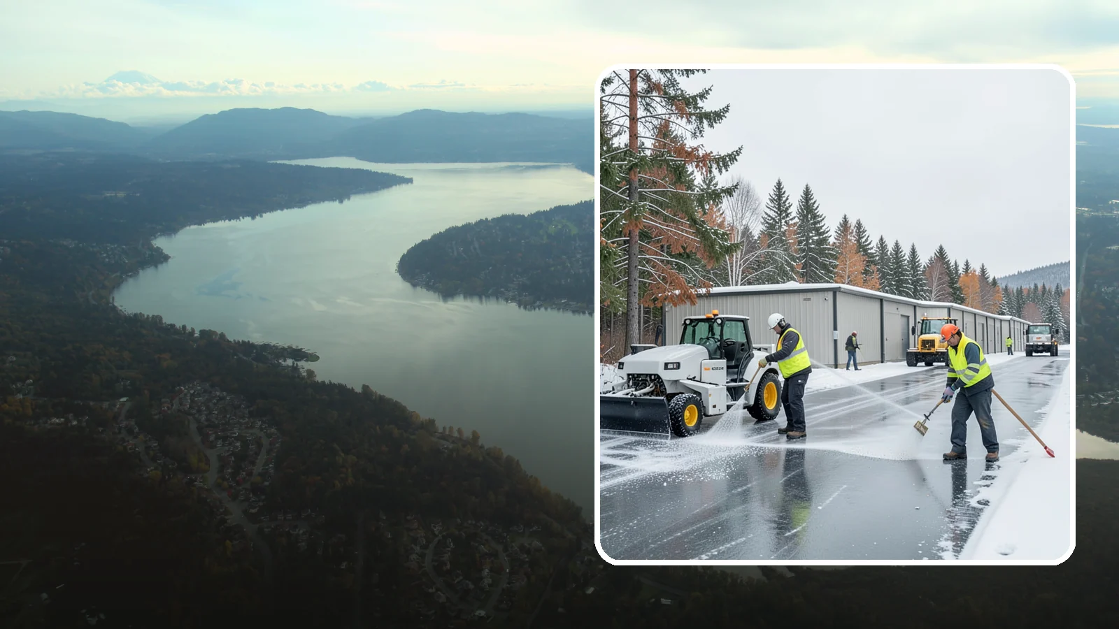 Self-Storage Facility Deicing in Sammamish, King County, WA - Deicing for self-storage facilities, keeping drive aisles, unit approaches, and office entrances safe for customers hauling...