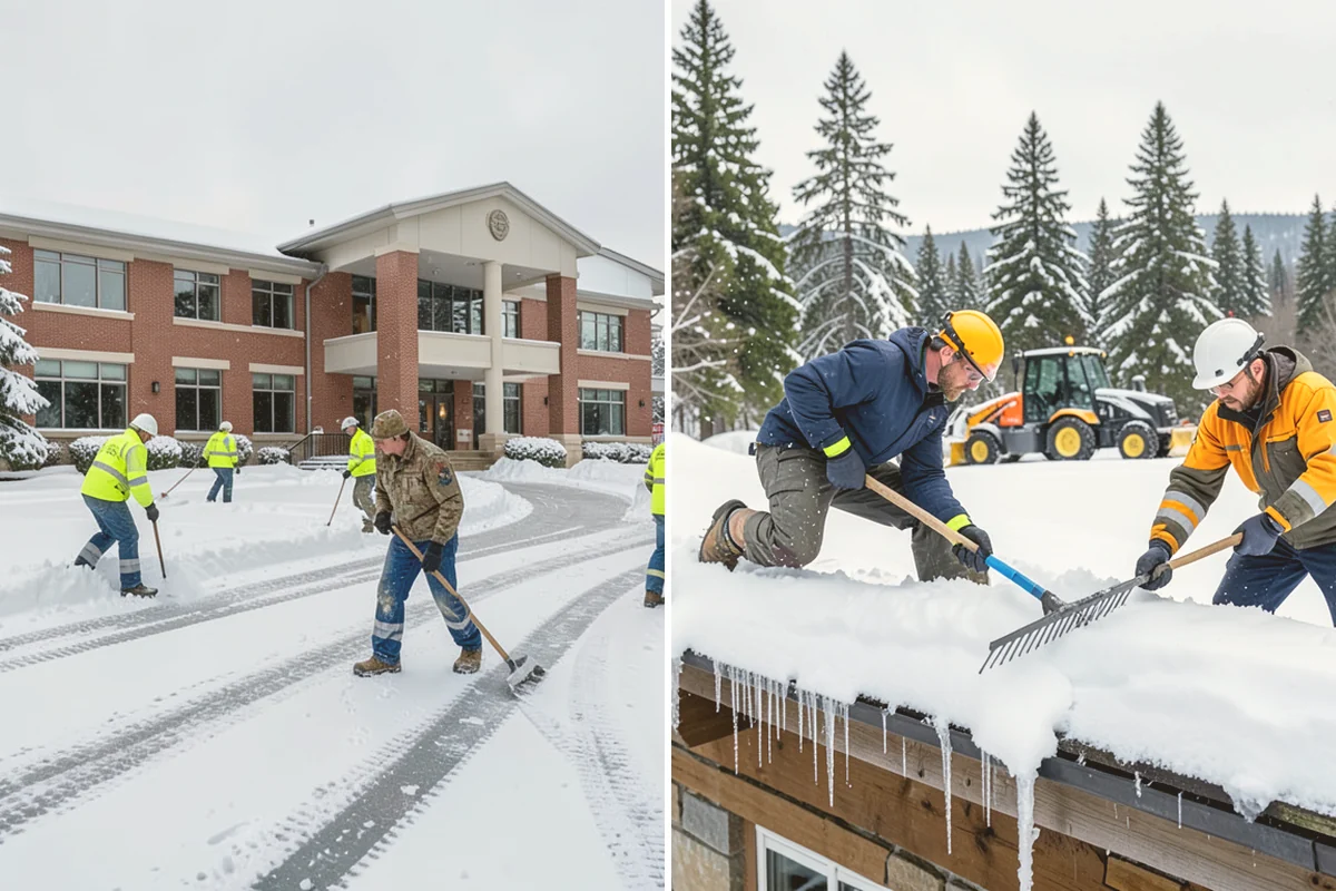 Self-Storage Facility Deicing in Sammamish, King County, WA - Map drive aisles, busy unit rows, and the office entrance