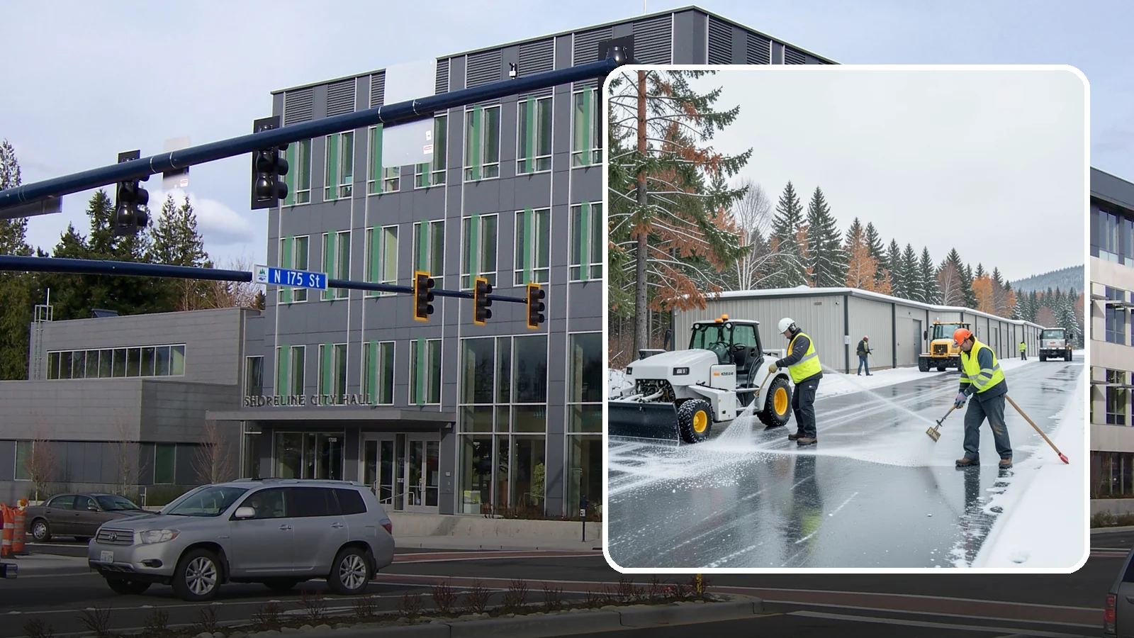 Self-Storage Facility Deicing in Shoreline, King County, WA - Deicing for self-storage facilities, keeping drive aisles, unit approaches, and office entrances safe for customers hauling...