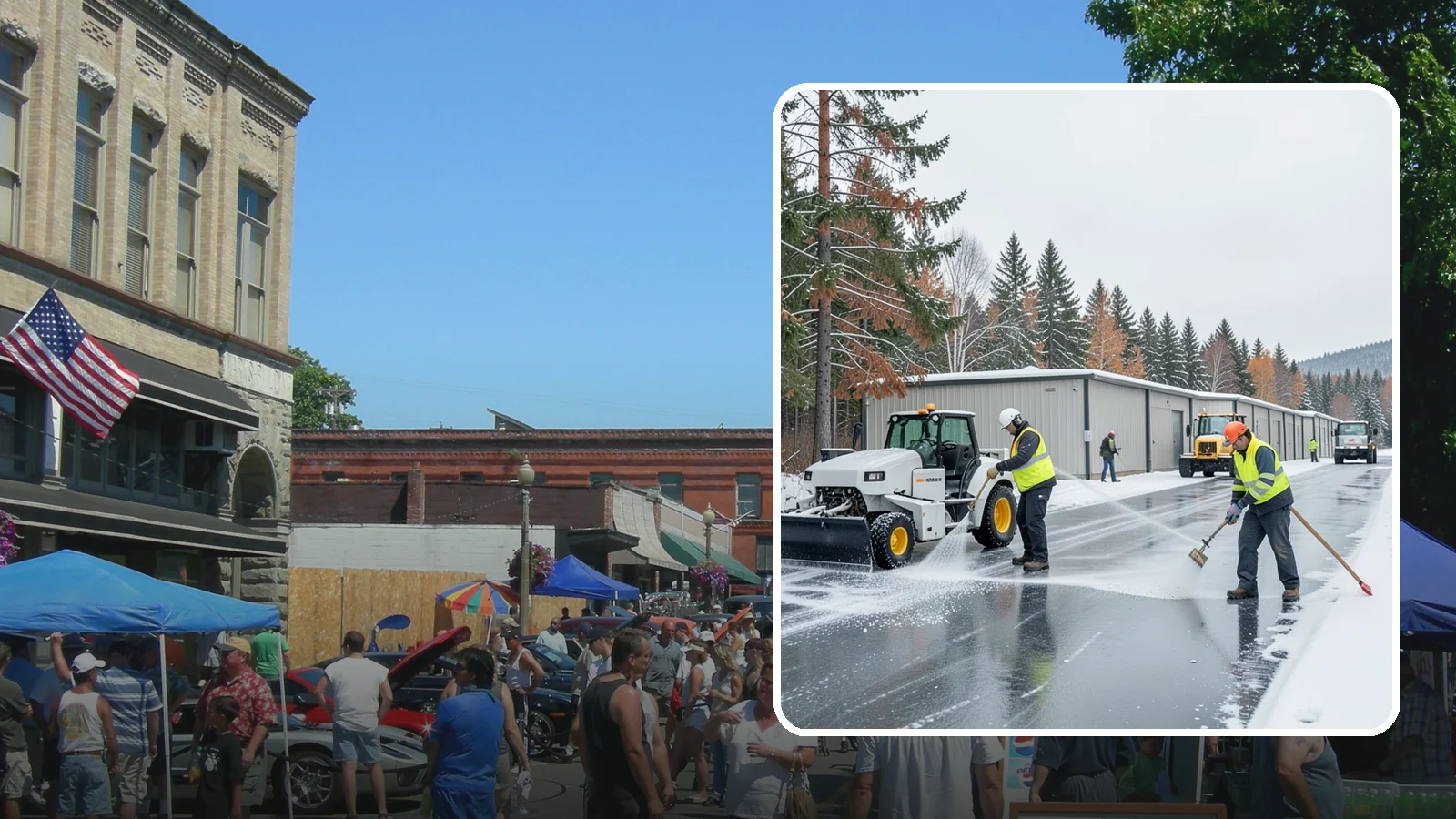 Self-Storage Facility Deicing in Snohomish, Snohomish County, WA - Deicing for self-storage facilities, keeping drive aisles, unit approaches, and office entrances safe for customers hauling...
