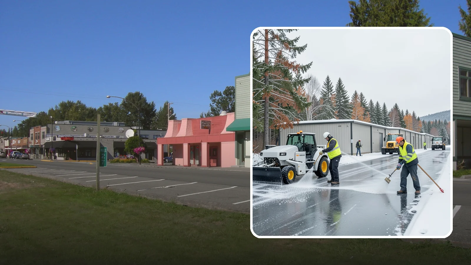 Self-Storage Facility Deicing in Snoqualmie, King County, WA - Deicing for self-storage facilities, keeping drive aisles, unit approaches, and office entrances safe for customers hauling...