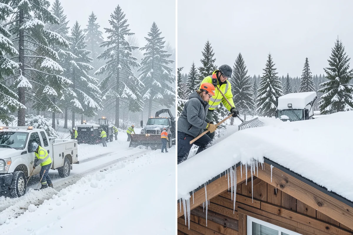 Self-Storage Facility Deicing in South Prairie, Pierce County, WA - Map drive aisles, busy unit rows, and the office entrance