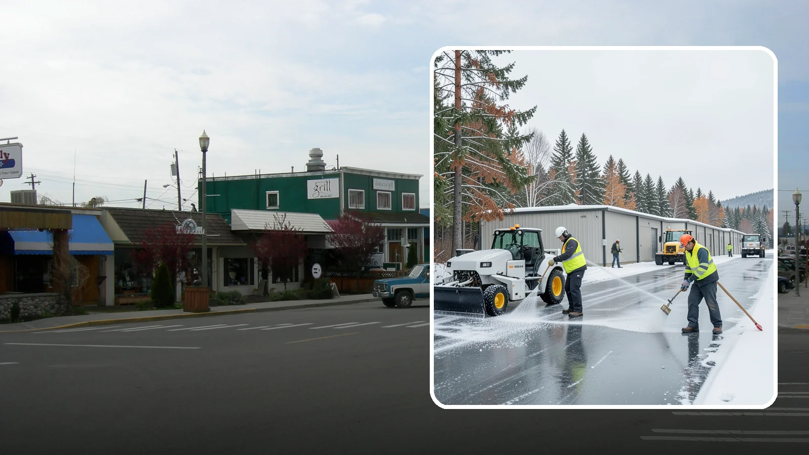 Self-Storage Facility Deicing in Stanwood, Snohomish County, WA - Deicing for self-storage facilities, keeping drive aisles, unit approaches, and office entrances safe for customers hauling...
