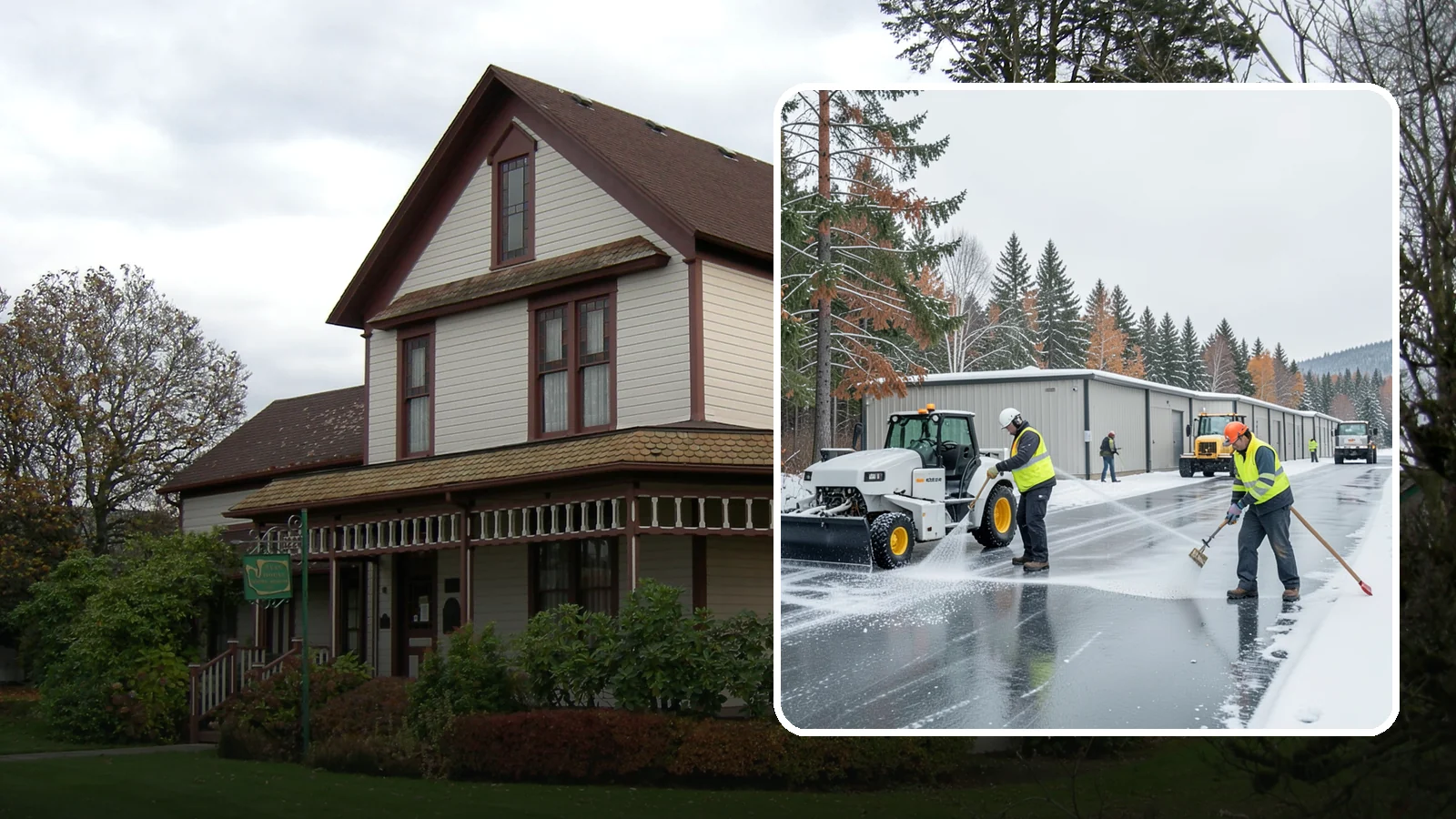 Self-Storage Facility Deicing in Sumner, Pierce County, WA - Deicing for self-storage facilities, keeping drive aisles, unit approaches, and office entrances safe for customers hauling...