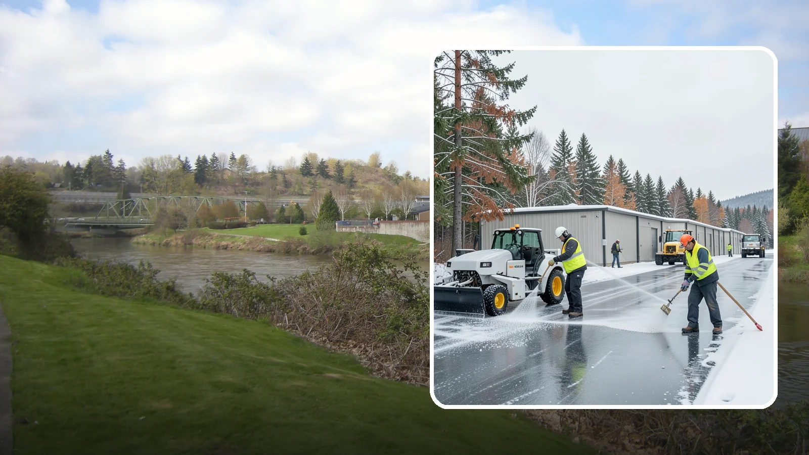 Self-Storage Facility Deicing in Tukwila, King County, WA - Deicing for self-storage facilities, keeping drive aisles, unit approaches, and office entrances safe for customers hauling...