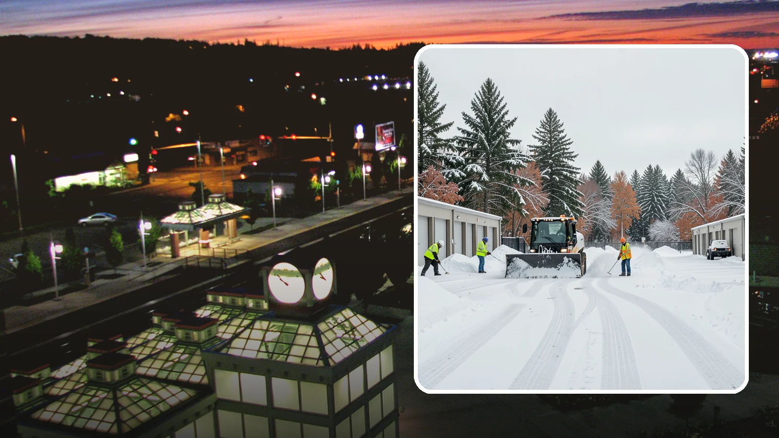 Self-Storage Facility Parking Lot Snow Removal in Auburn, King County, WA - We clear self-storage drive aisles and gate approaches so Western Washington customers reach their units through winter.