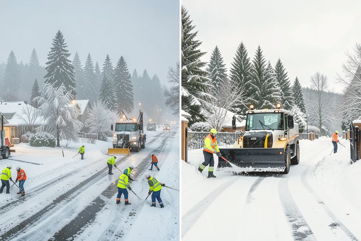 Self-Storage Facility Parking Lot Snow Removal in Bothell, King County, WA - Map drive aisles, the gate approach, and loading zones