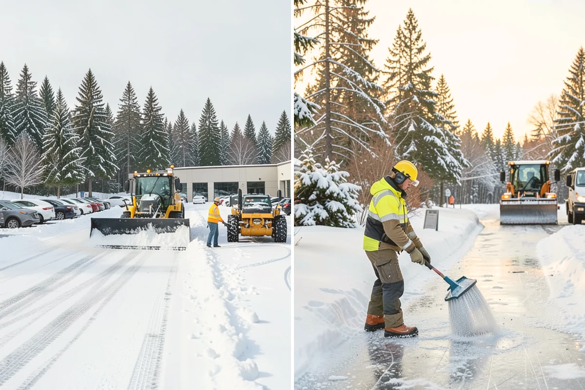 Self-Storage Facility Parking Lot Snow Removal in Brier, Snohomish County, WA - Map drive aisles, the gate approach, and loading zones