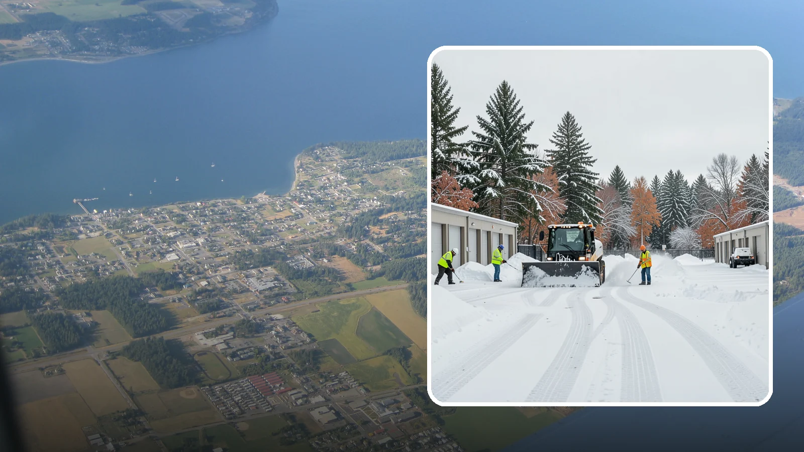 Self-Storage Facility Parking Lot Snow Removal in Coupeville, Island County, WA - We clear self-storage drive aisles and gate approaches so Western Washington customers reach their units through winter.