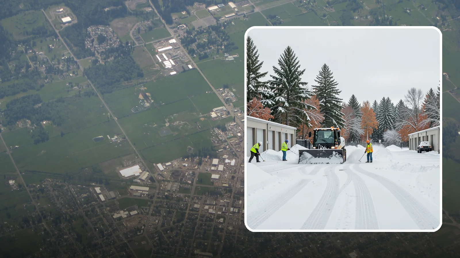 Self-Storage Facility Parking Lot Snow Removal in Enumclaw, King County, WA - We clear self-storage drive aisles and gate approaches so Western Washington customers reach their units through winter.