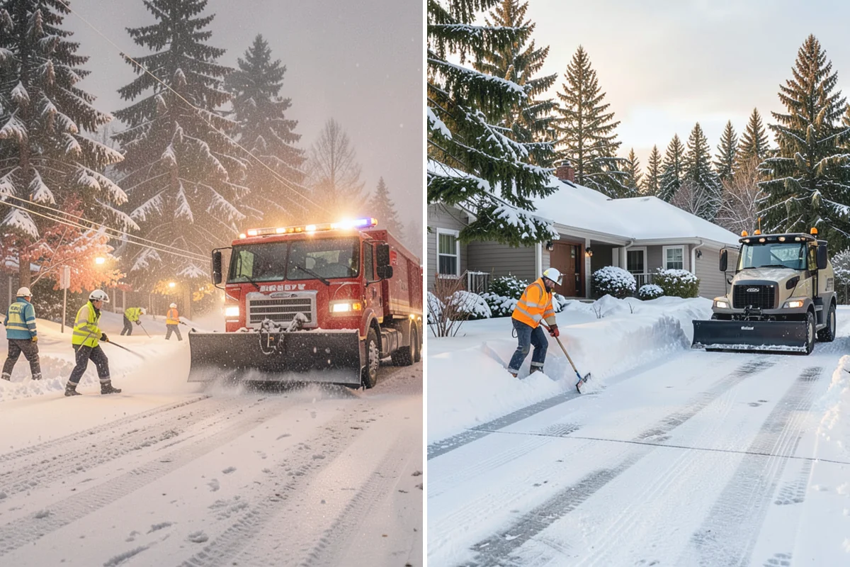 Self-Storage Facility Parking Lot Snow Removal in Gold Bar, Snohomish County, WA - Map drive aisles, the gate approach, and loading zones