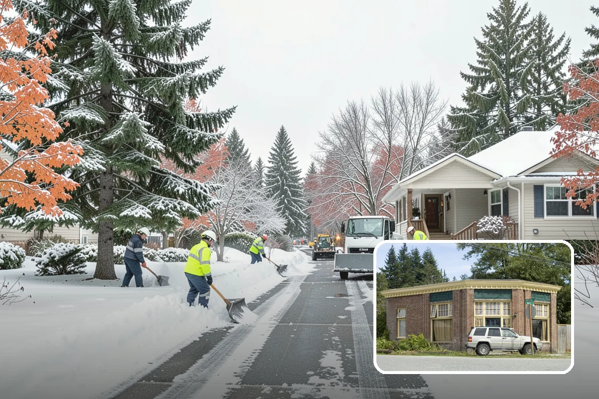 Self-Storage Facility Parking Lot Snow Removal in Hamilton, Skagit County, WA - Narrow drive aisles stay passable for vehicles and trailers
