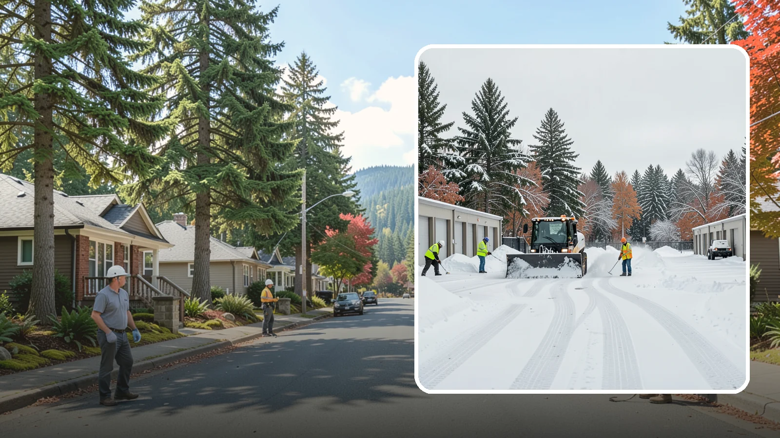 Self-Storage Facility Parking Lot Snow Removal in Hunts Point, King County, WA - We clear self-storage drive aisles and gate approaches so Western Washington customers reach their units through winter.