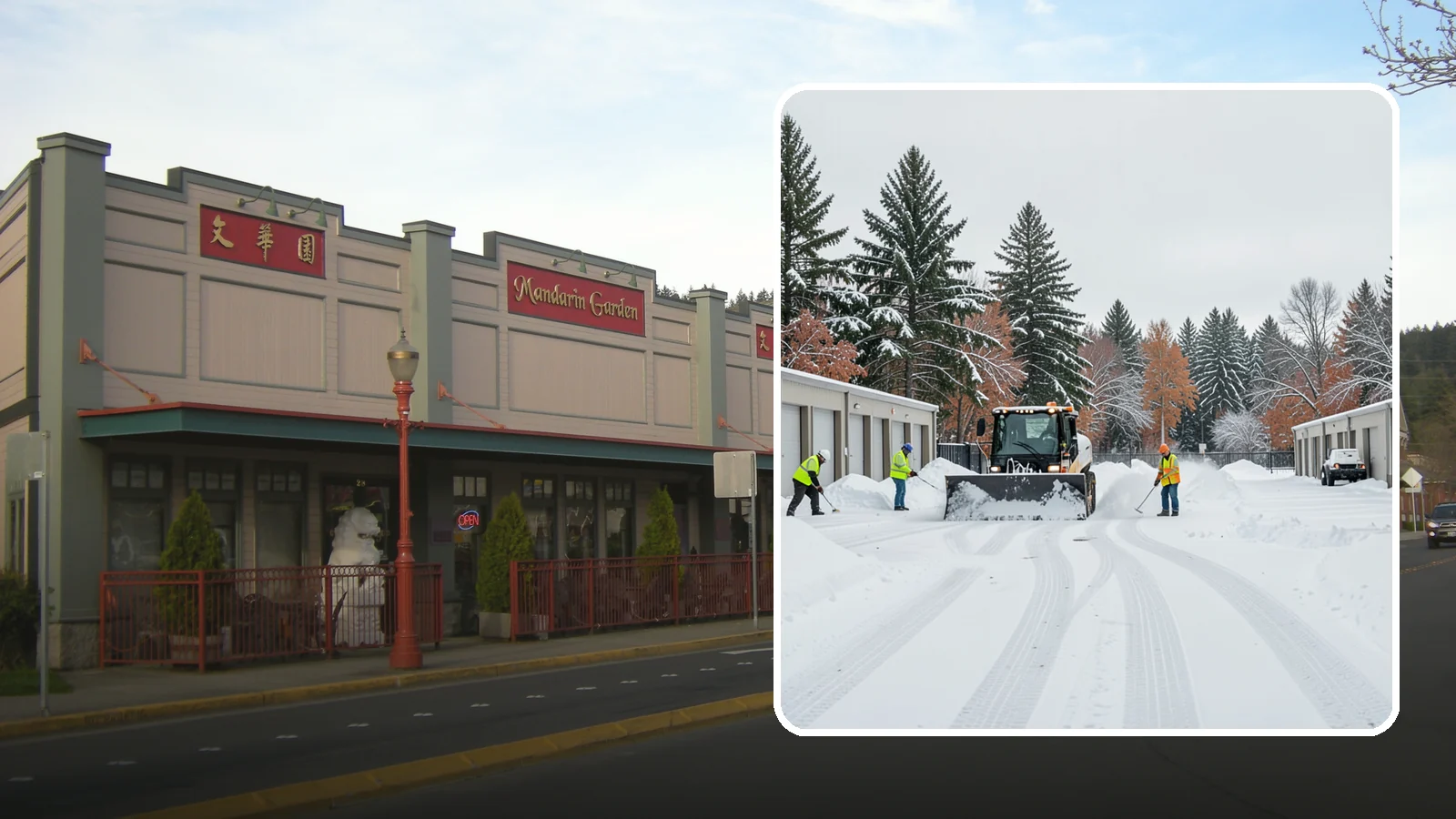 Self-Storage Facility Parking Lot Snow Removal in Issaquah, King County, WA - We clear self-storage drive aisles and gate approaches so Western Washington customers reach their units through winter.