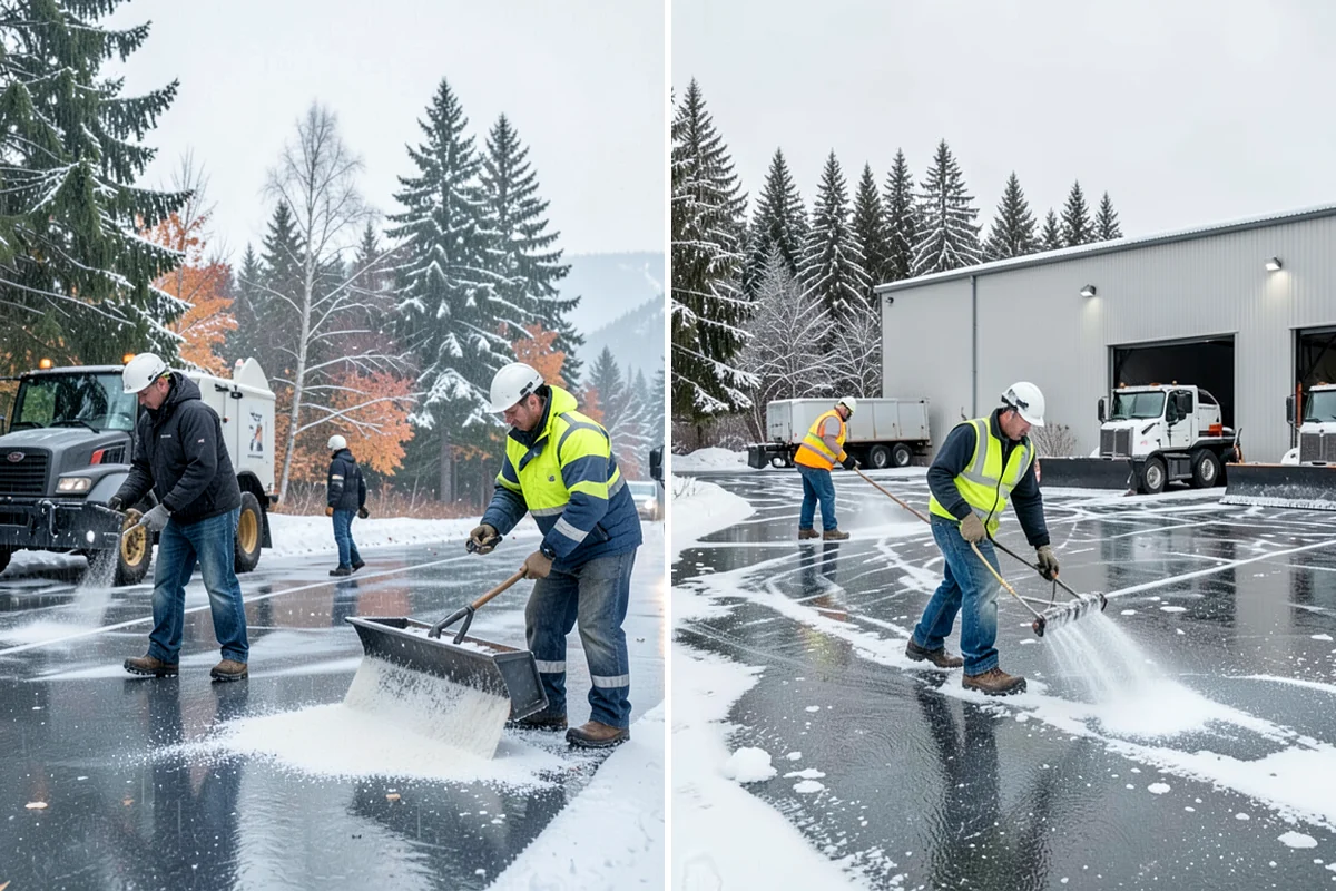 Self-Storage Facility Parking Lot Snow Removal in Kenmore, King County, WA - Map drive aisles, the gate approach, and loading zones