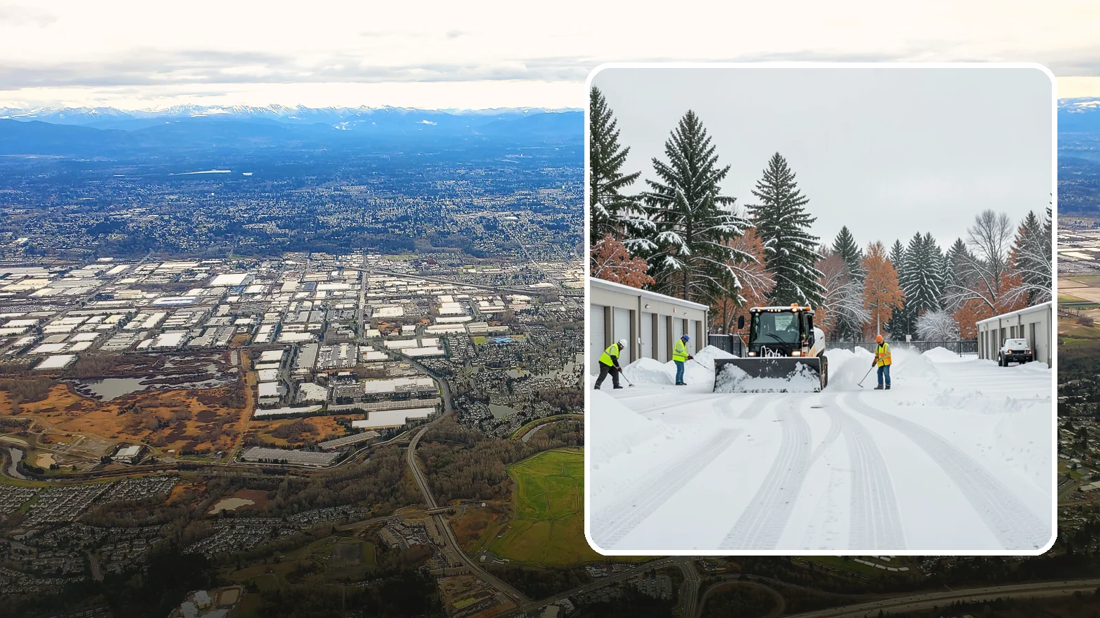 Self-Storage Facility Parking Lot Snow Removal in Kent, King County, WA - We clear self-storage drive aisles and gate approaches so Western Washington customers reach their units through winter.
